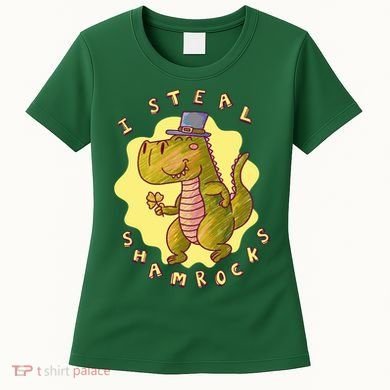 I Steal Shamrocks Dinosaur Women's T-Shirt