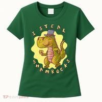 I Steal Shamrocks Dinosaur Women's T-Shirt thumb 0