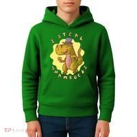 I Steal Shamrocks Dinosaur Kids Hoodie thumb 4