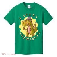 I Steal Shamrocks Dinosaur Kids T-Shirt thumb 0
