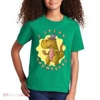 I Steal Shamrocks Dinosaur Kids T-Shirt thumb 2