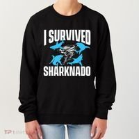 I Survived Sharknado Shark Lover Marine Biologist Ocean Women's Sweatshirt thumb 0