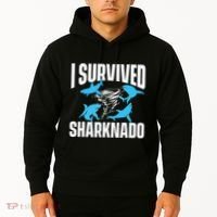 I Survived Sharknado Shark Lover Marine Biologist Ocean Hoodie thumb 2