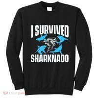 I Survived Sharknado Shark Lover Marine Biologist Ocean Sweatshirt thumb 0