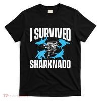 I Survived Sharknado Shark Lover Marine Biologist Ocean T-Shirt thumb 0
