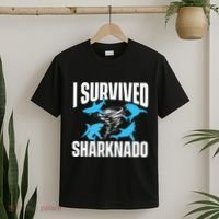 I Survived Sharknado Shark Lover Marine Biologist Ocean T-Shirt thumb 2