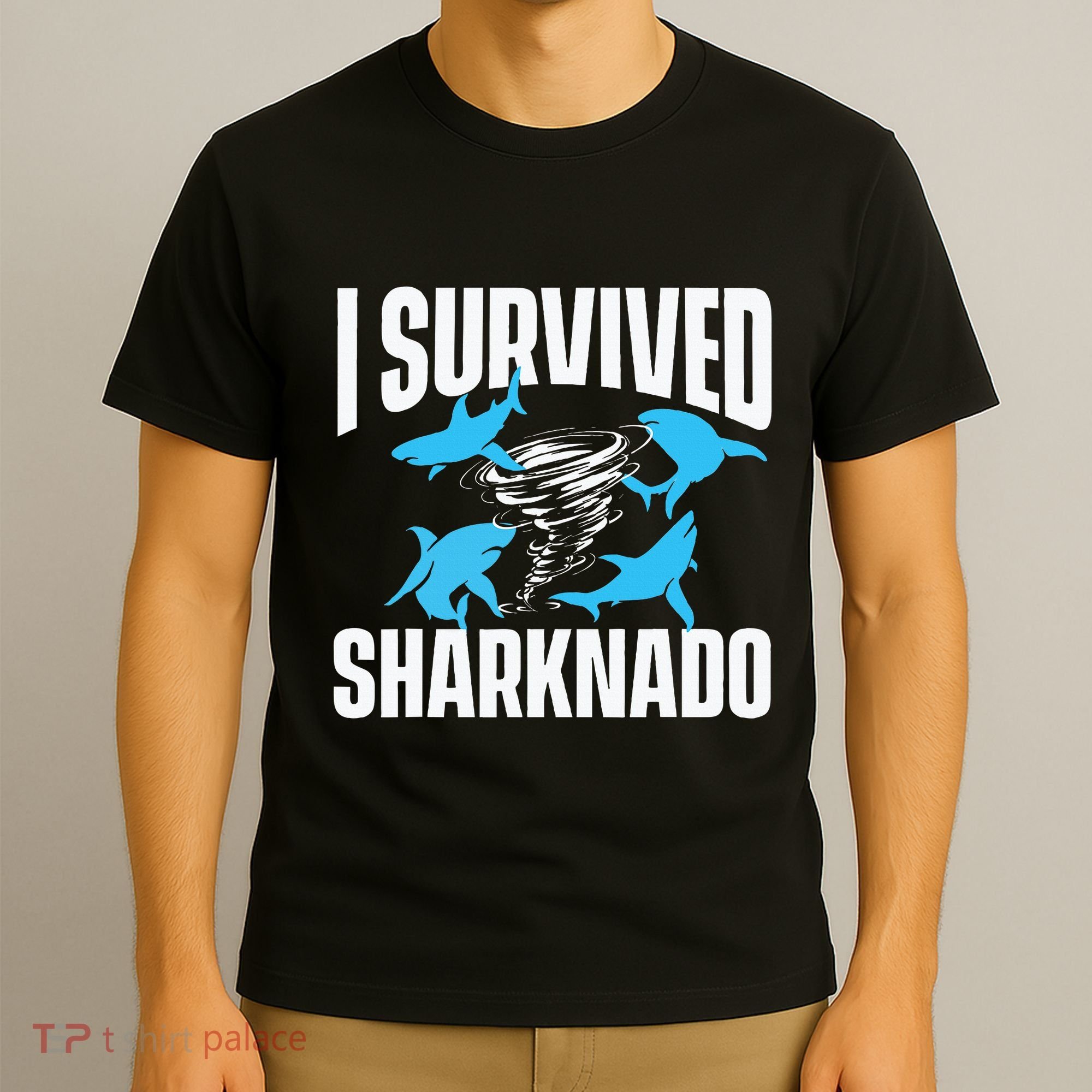 I Survived Sharknado Shark Lover Marine Biologist Ocean T-Shirt