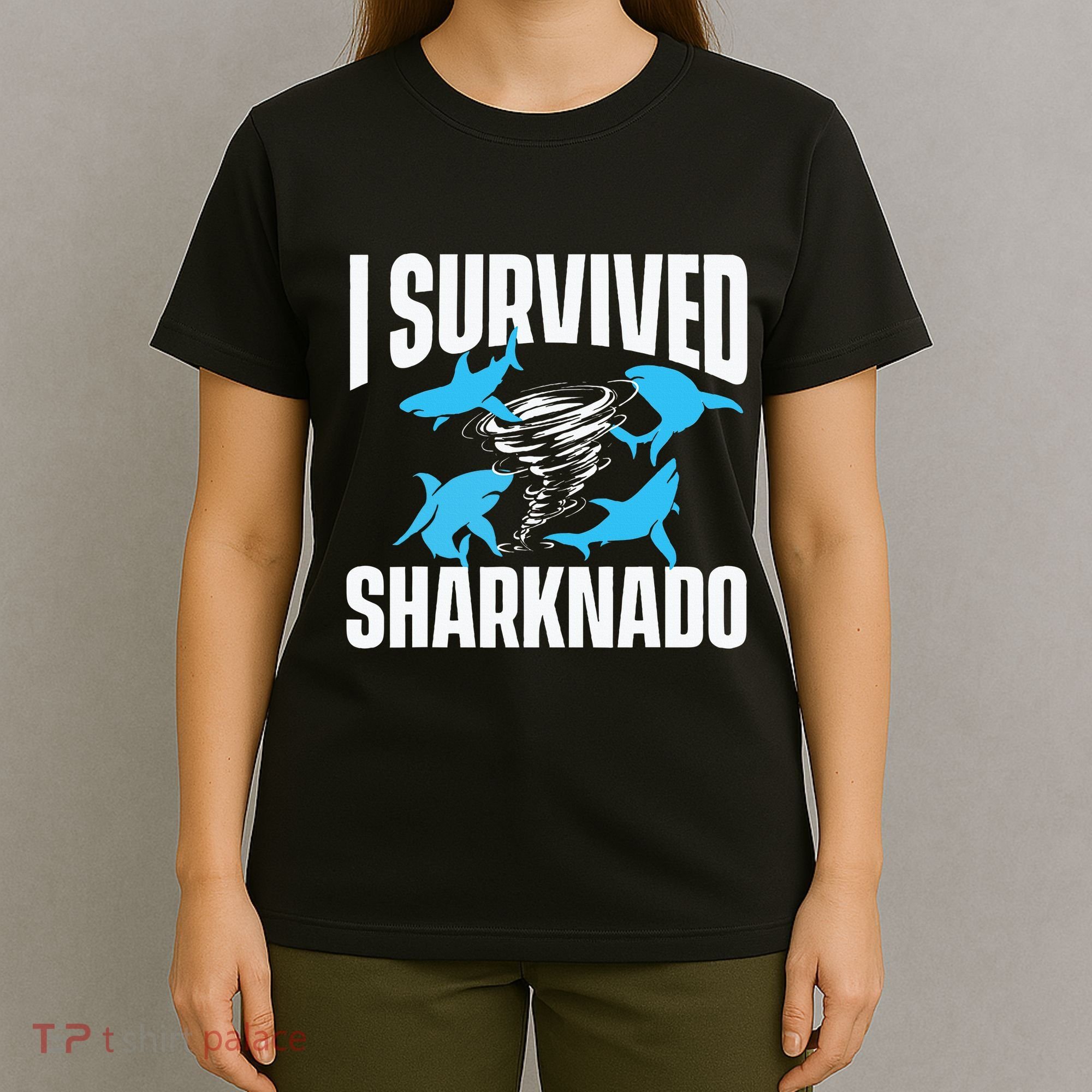 I Survived Sharknado Shark Lover Marine Biologist Ocean T-Shirt
