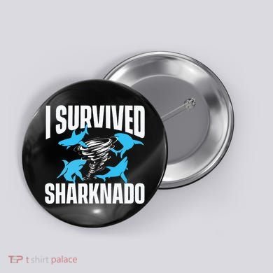 I Survived Sharknado Shark Lover Marine Biologist Ocean Button