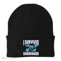 I Survived Sharknado Shark Lover Marine Biologist Ocean Beanie thumb 0