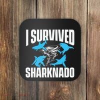 I Survived Sharknado Shark Lover Marine Biologist Ocean Coaster thumb 0