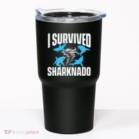 I Survived Sharknado Shark Lover Marine Biologist Ocean Tumbler thumb 0