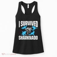 I Survived Sharknado Shark Lover Marine Biologist Ocean Women's Tank Top thumb 0