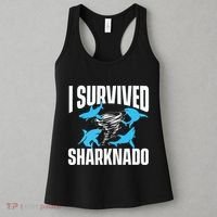 I Survived Sharknado Shark Lover Marine Biologist Ocean Women's Tank Top thumb 3