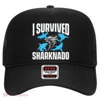 I Survived Sharknado Shark Lover Marine Biologist Ocean Hat thumb 0