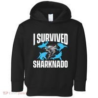 I Survived Sharknado Shark Lover Marine Biologist Ocean Toddler Hoodie thumb 0