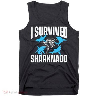 I Survived Sharknado Shark Lover Marine Biologist Ocean Tank Top