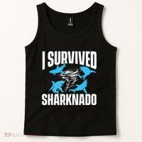 I Survived Sharknado Shark Lover Marine Biologist Ocean Tank Top thumb 2