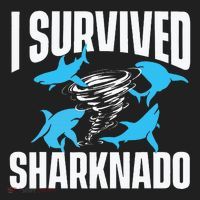 I Survived Sharknado Shark Lover Marine Biologist Ocean Golf Towel thumb 3