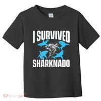 I Survived Sharknado Shark Lover Marine Biologist Ocean Toddler T-Shirt thumb 0