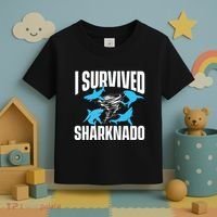I Survived Sharknado Shark Lover Marine Biologist Ocean Toddler T-Shirt thumb 3