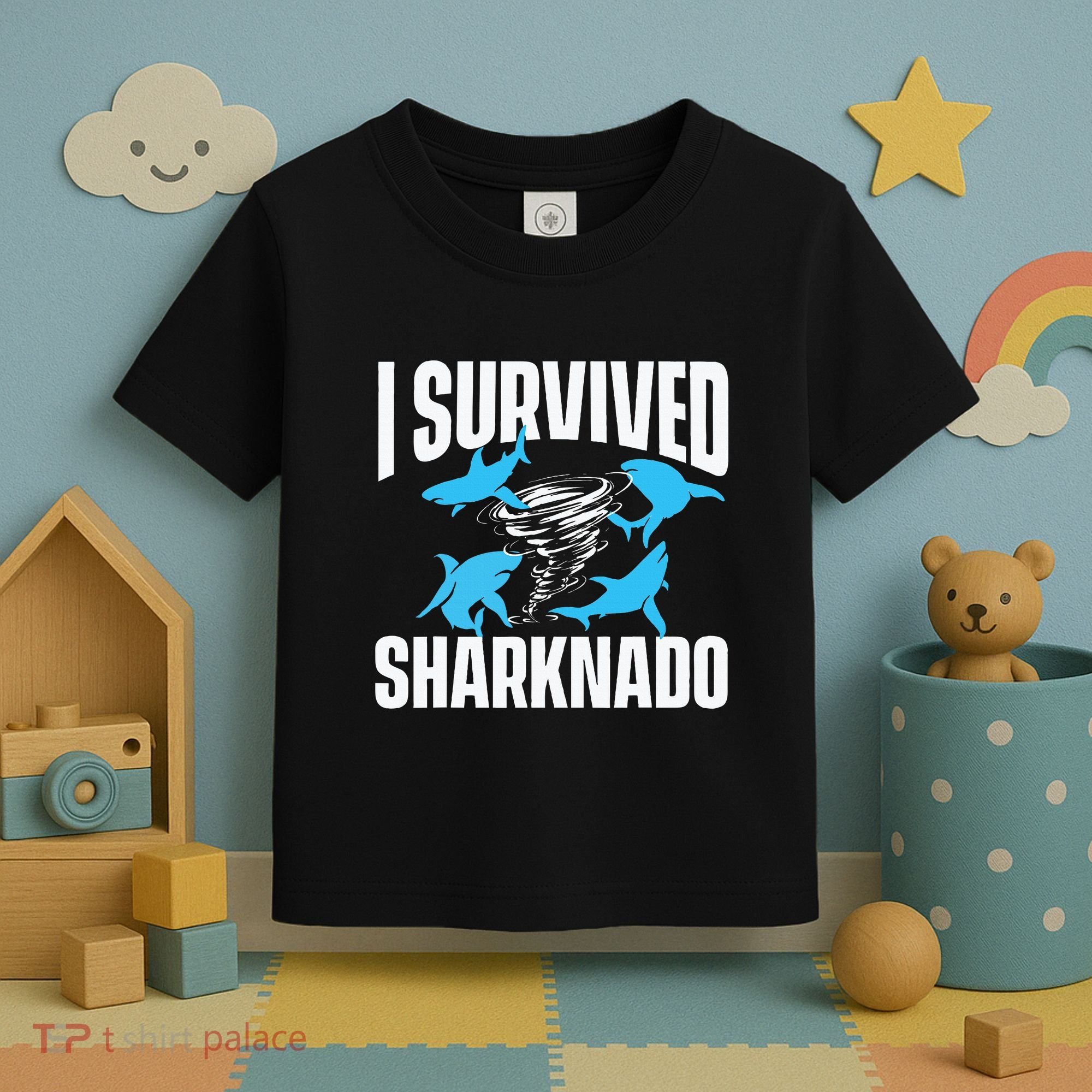 I Survived Sharknado Shark Lover Marine Biologist Ocean Toddler T-Shirt