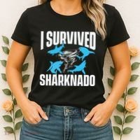 I Survived Sharknado Shark Lover Marine Biologist Ocean Women's T-Shirt thumb 2