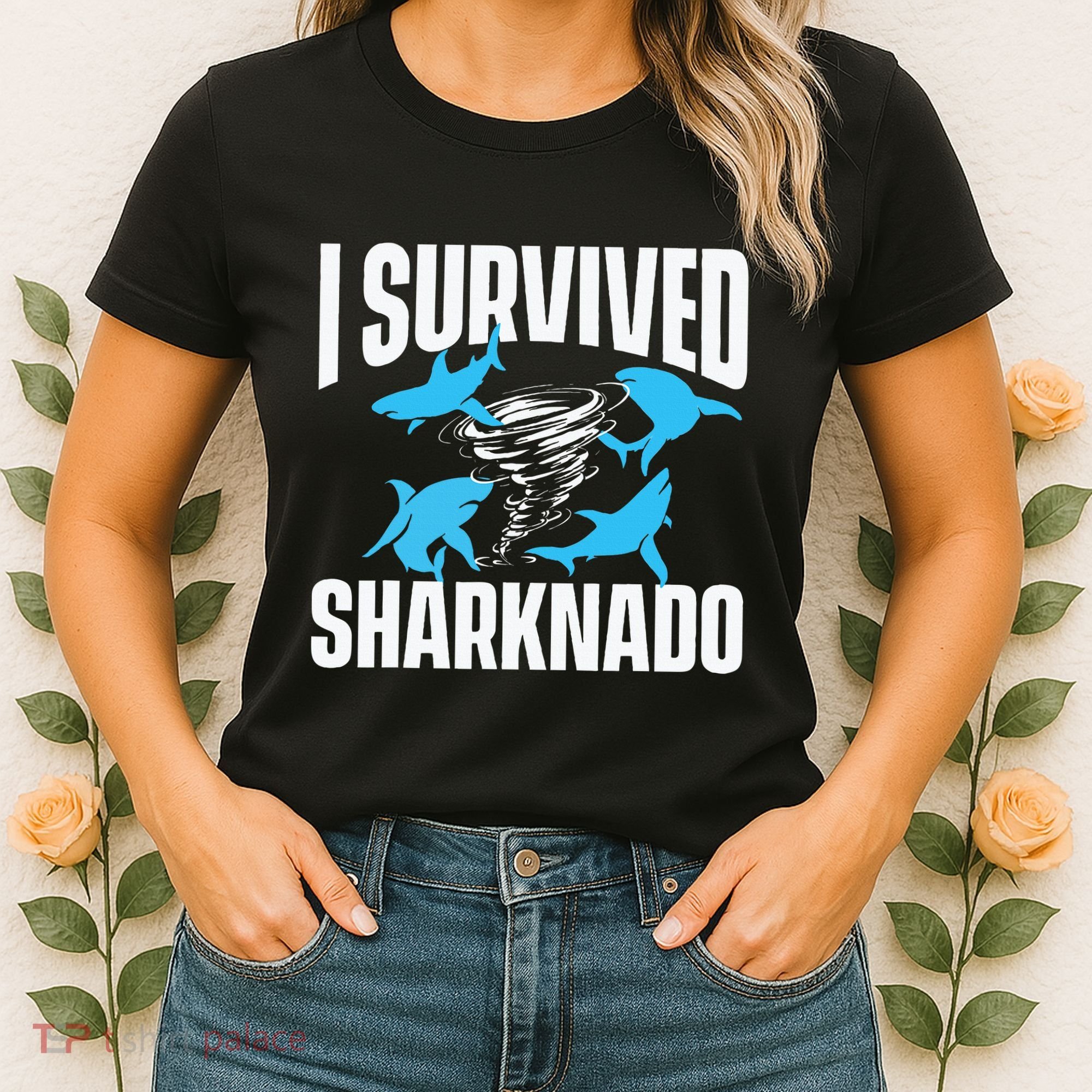 I Survived Sharknado Shark Lover Marine Biologist Ocean Women's T-Shirt