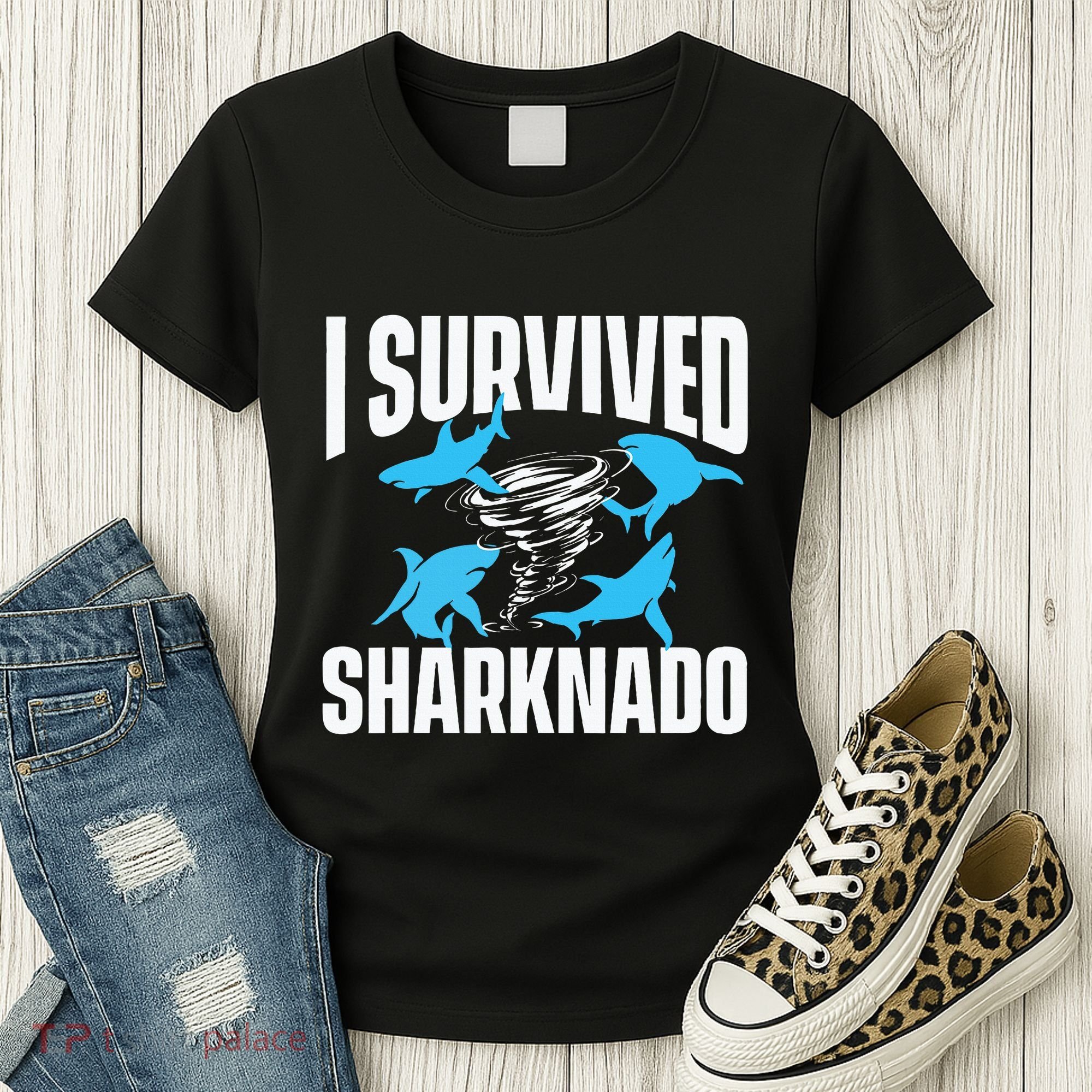 I Survived Sharknado Shark Lover Marine Biologist Ocean Women's T-Shirt