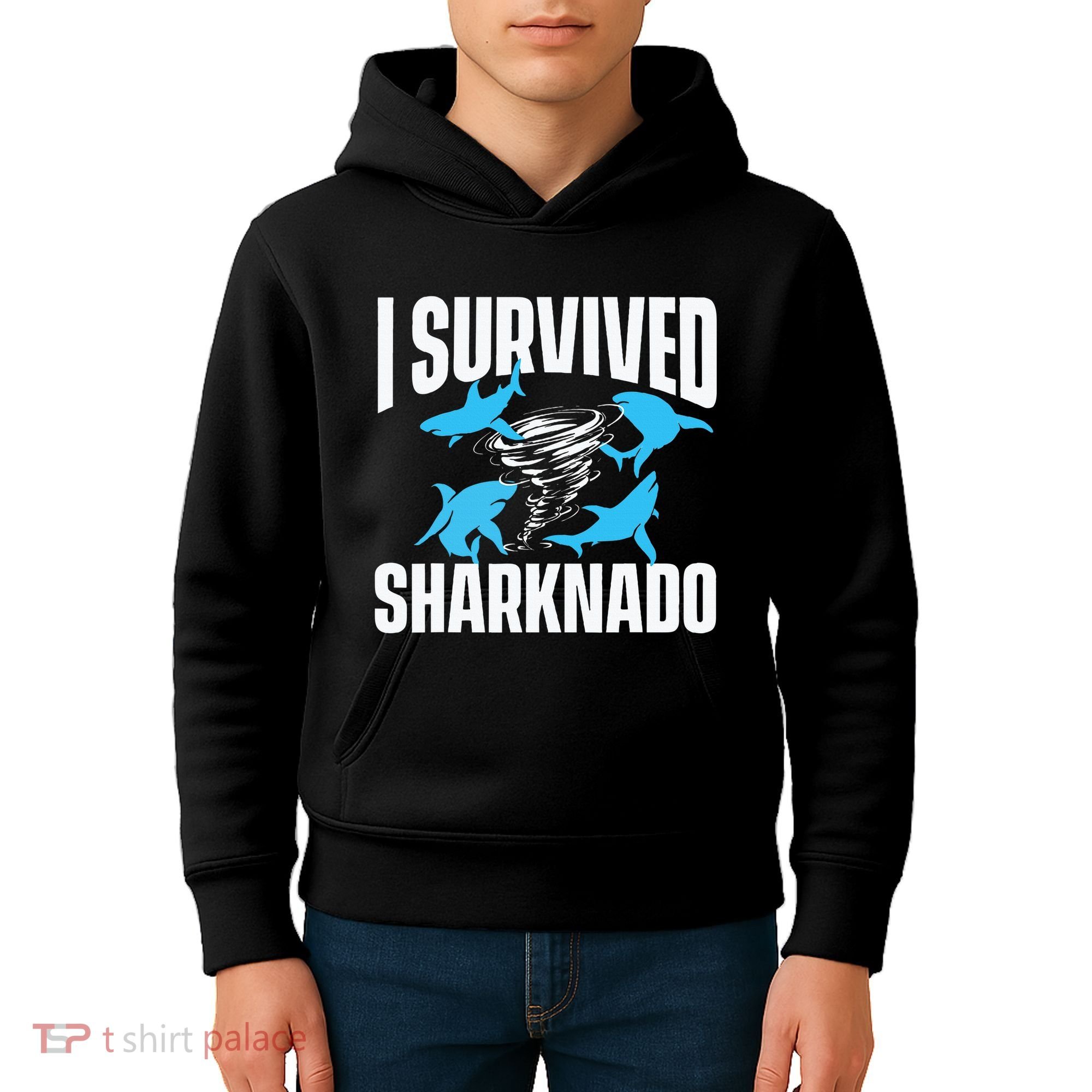 I Survived Sharknado Shark Lover Marine Biologist Ocean Kids Hoodie