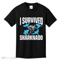 I Survived Sharknado Shark Lover Marine Biologist Ocean Kids T-Shirt thumb 0