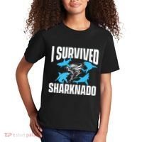 I Survived Sharknado Shark Lover Marine Biologist Ocean Kids T-Shirt thumb 2