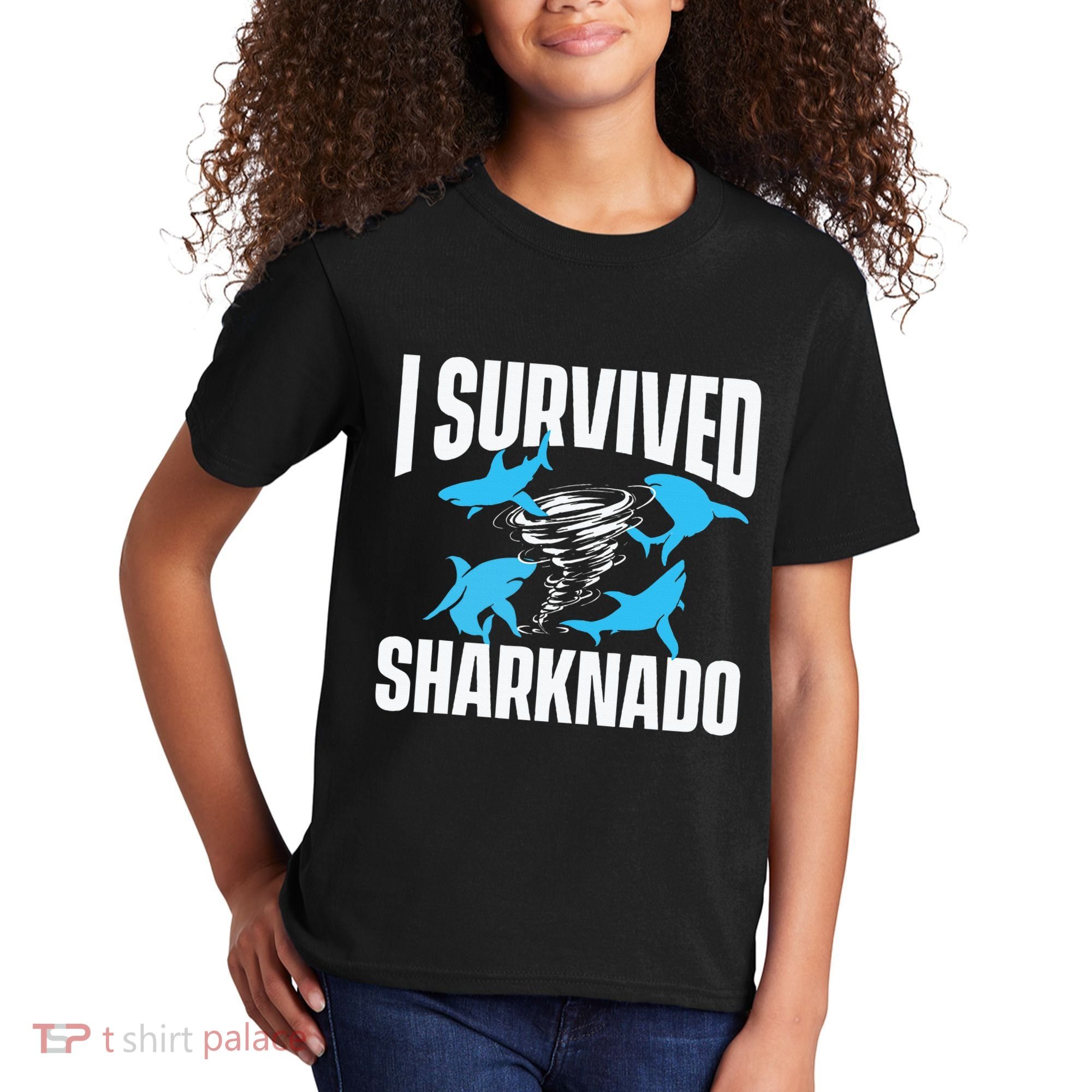I Survived Sharknado Shark Lover Marine Biologist Ocean Kids T-Shirt