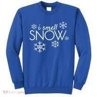 I Smell Snow Cute Gift Funny Holiday Funny Gift Under 20 Snowflakes Gift Sweatshirt thumb 0