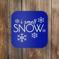 I Smell Snow Cute Gift Funny Holiday Funny Gift Under 20 Snowflakes Gift Coaster thumb 0