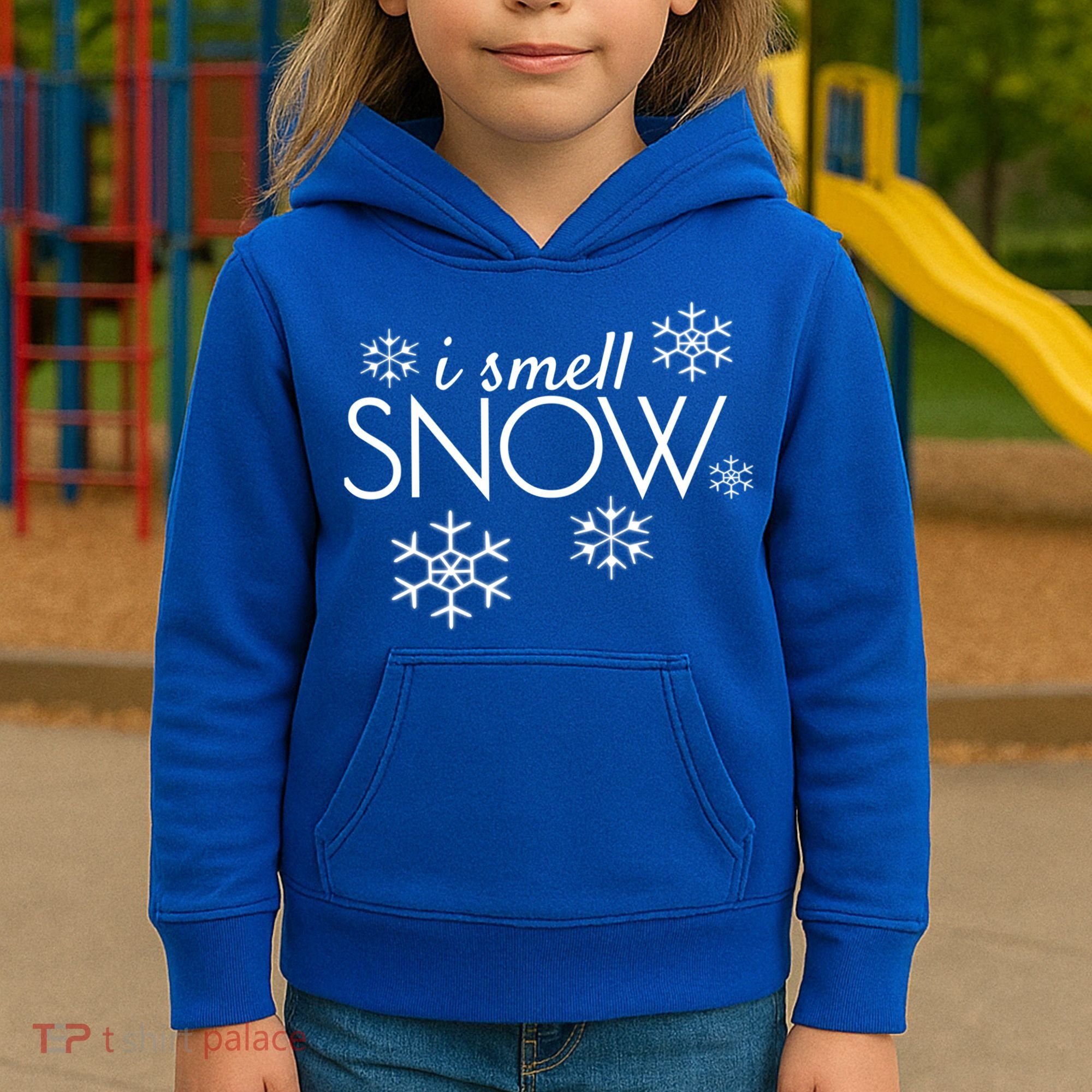 I Smell Snow Cute Gift Funny Holiday Funny Gift Under 20 Snowflakes Gift Kids Hoodie