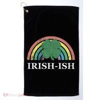 IrishIsh Shamrock St. Patrick's Day Rainbow Saint Paddy's Golf Towel thumb 0