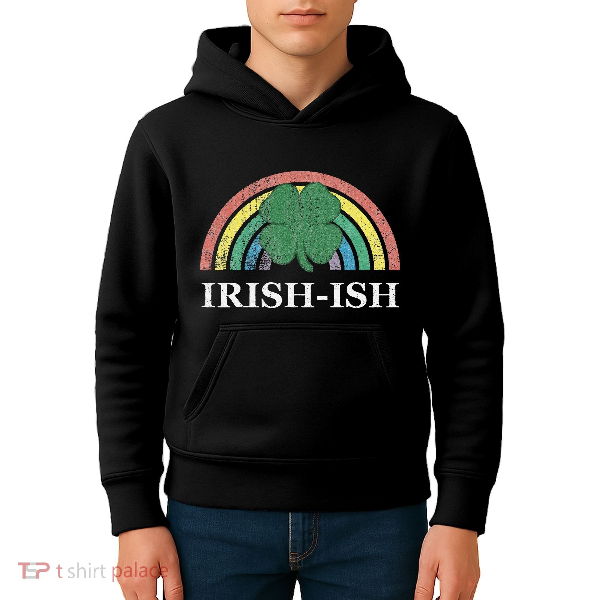 IrishIsh Shamrock St. Patrick's Day Rainbow Saint Paddy's Kids Hoodie