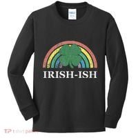 IrishIsh Shamrock St. Patrick's Day Rainbow Saint Paddy's Kids Long Sleeve Shirt thumb 0
