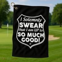 I Solemnly Swear That I Am Up To So Much Good Golf Towel thumb 1