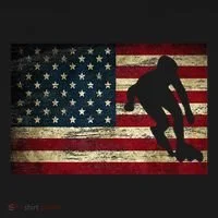 Inline Speed Skating American Flag Roller Blading Women's Hoodie thumb 2