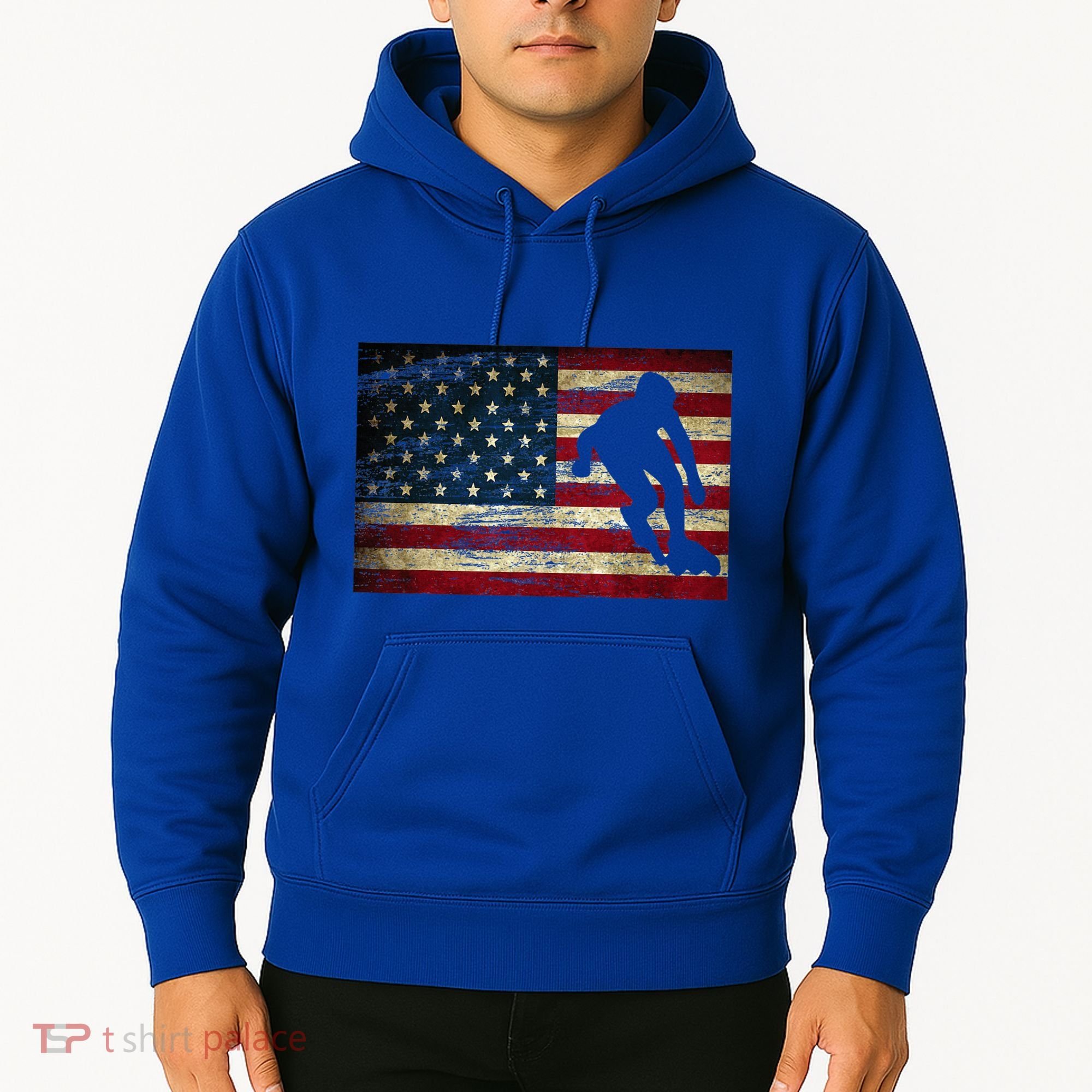 Inline Speed Skating American Flag Roller Blading Hoodie