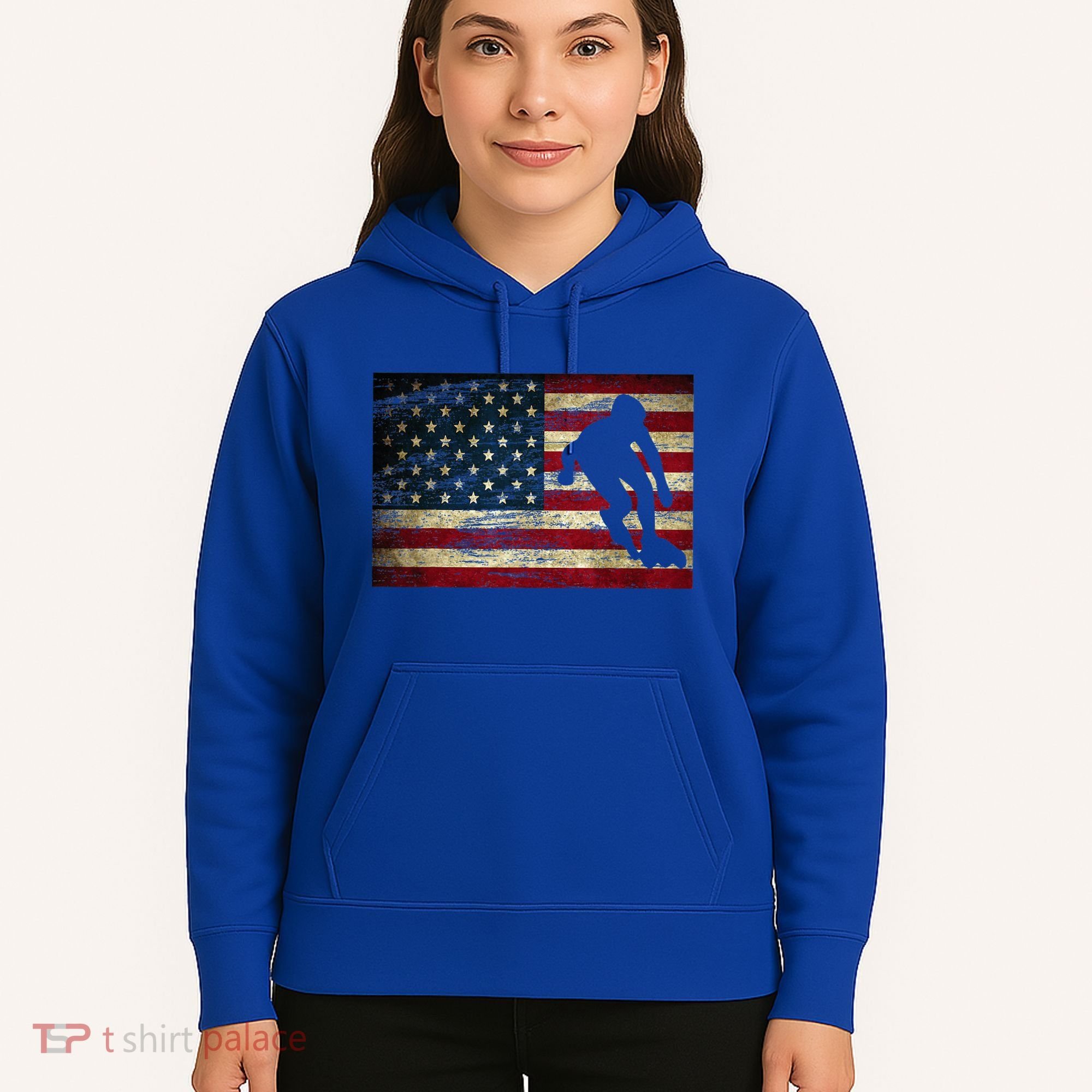 Inline Speed Skating American Flag Roller Blading Hoodie