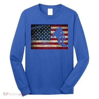 Inline Speed Skating American Flag Roller Blading Long Sleeve Shirt