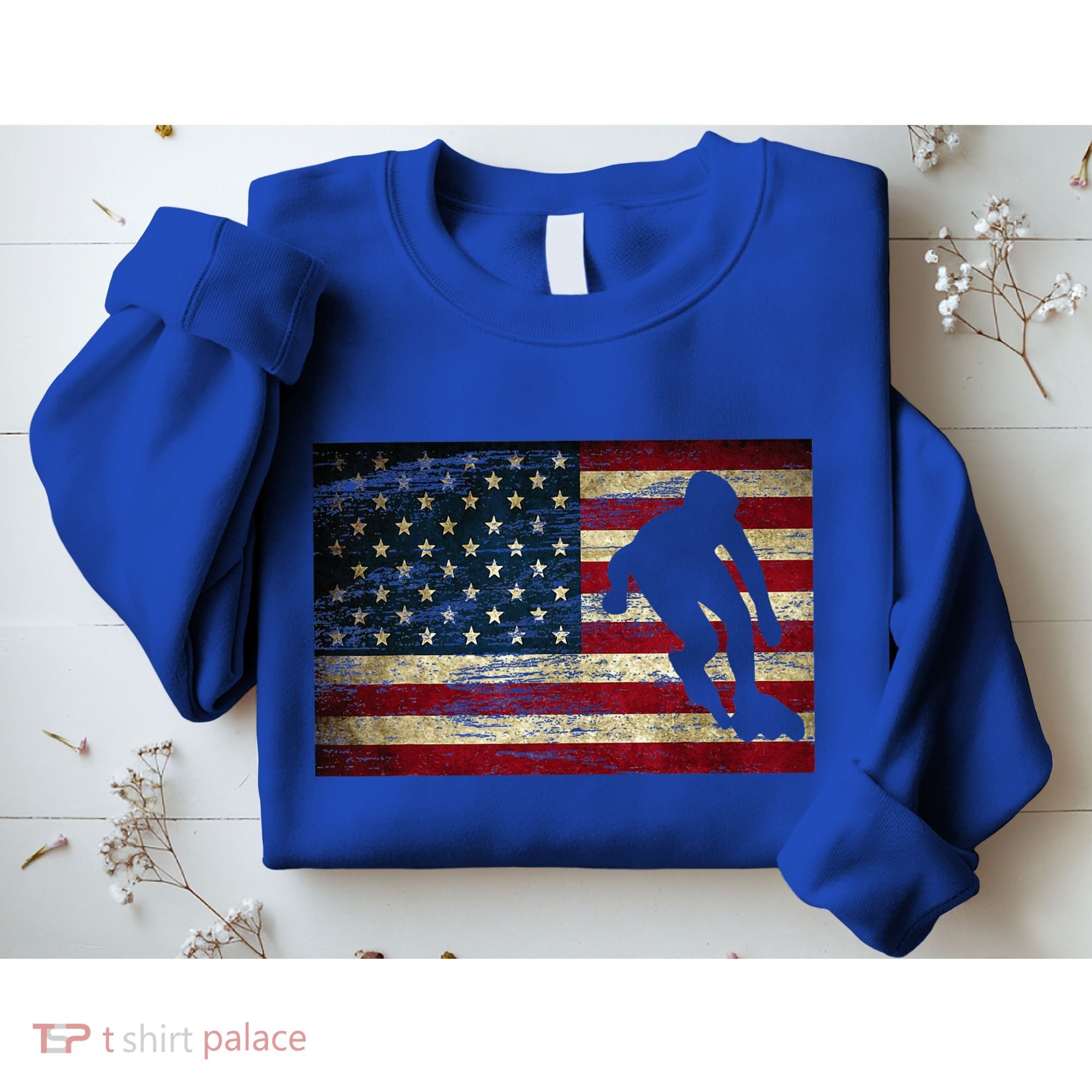 Inline Speed Skating American Flag Roller Blading Sweatshirt