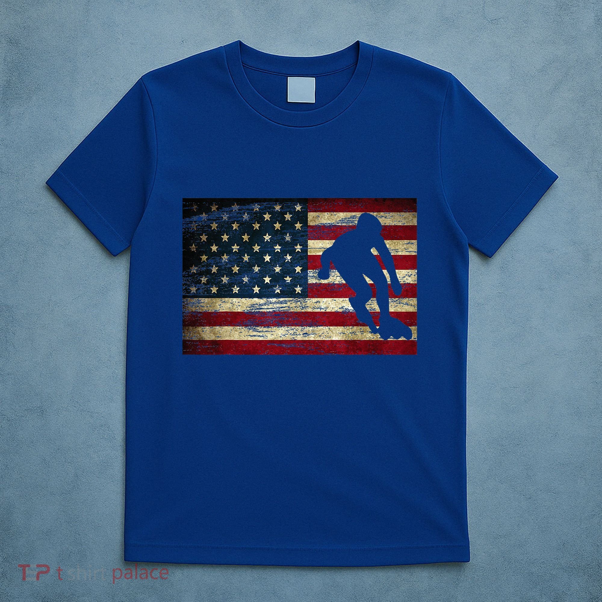Inline Speed Skating American Flag Roller Blading T-Shirt