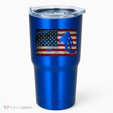Inline Speed Skating American Flag Roller Blading Tumbler