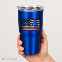 Inline Speed Skating American Flag Roller Blading Tumbler thumb 2