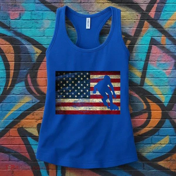 Inline Speed Skating American Flag Roller Blading Women's Tank Top