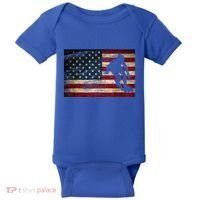 Inline Speed Skating American Flag Roller Blading Baby Bodysuit thumb 0